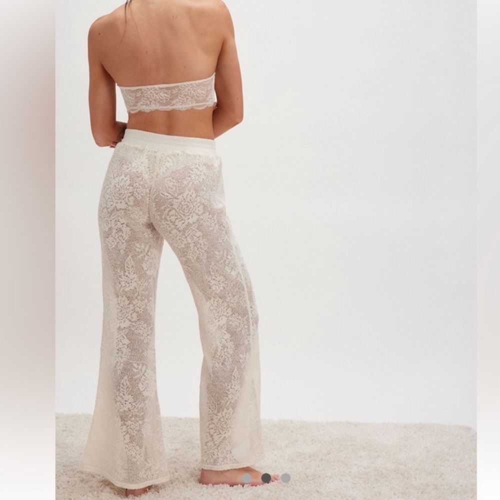 Intimately by Free People
Ivory Lace Sheer Flare Pants XS